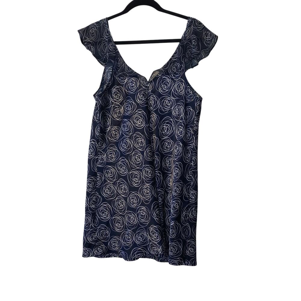 Oscar de la Renta Nightie Pink Label Navy Swirl Print Mini Chemise Medium - Picture 3 of 10